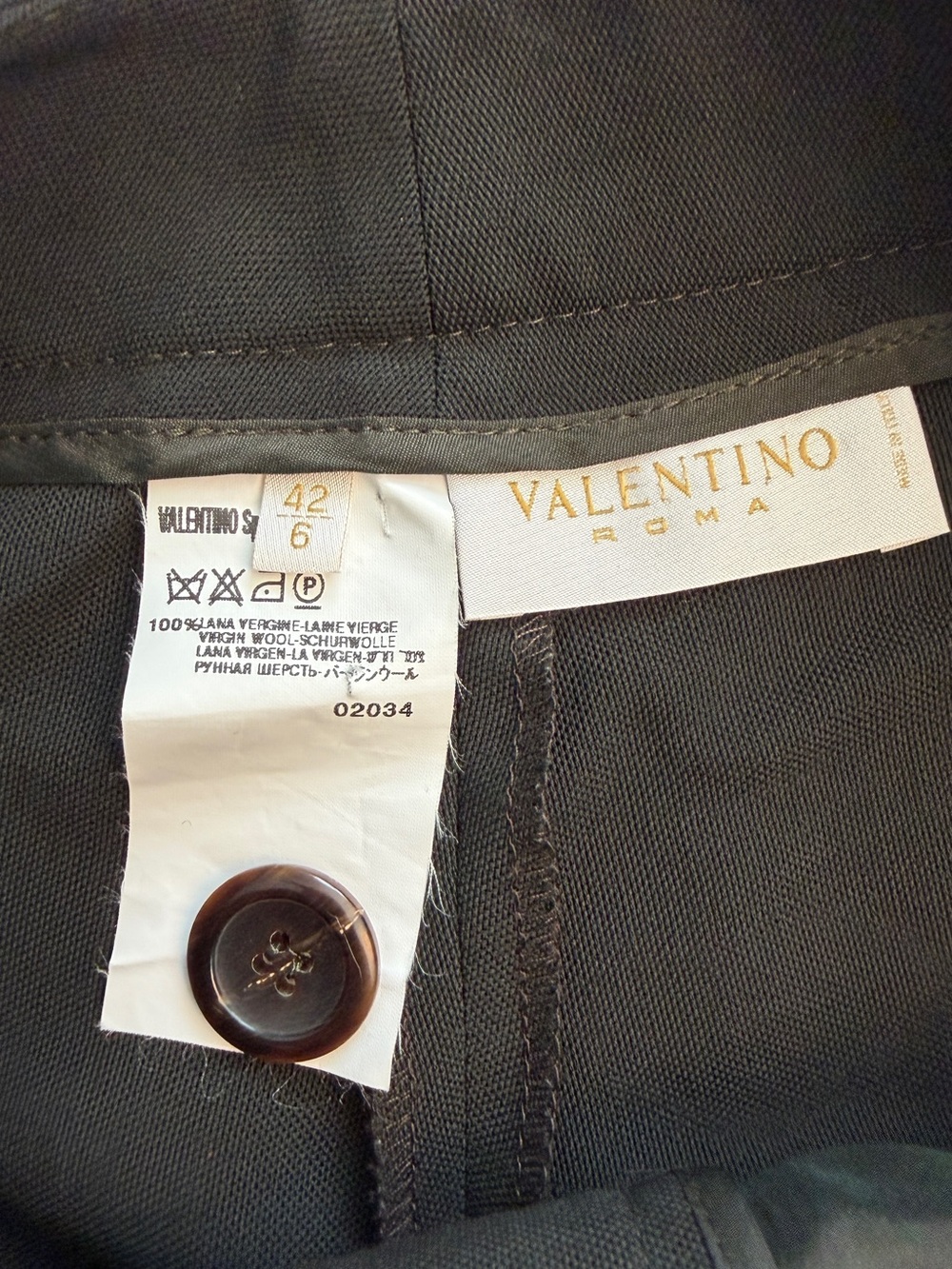 Valentino Roma Virgin Wool Wide Leg Trouser Pants, Size 6 - Picture 4 of 4